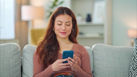 Phone,-social-media-and-happy-woman-texting
