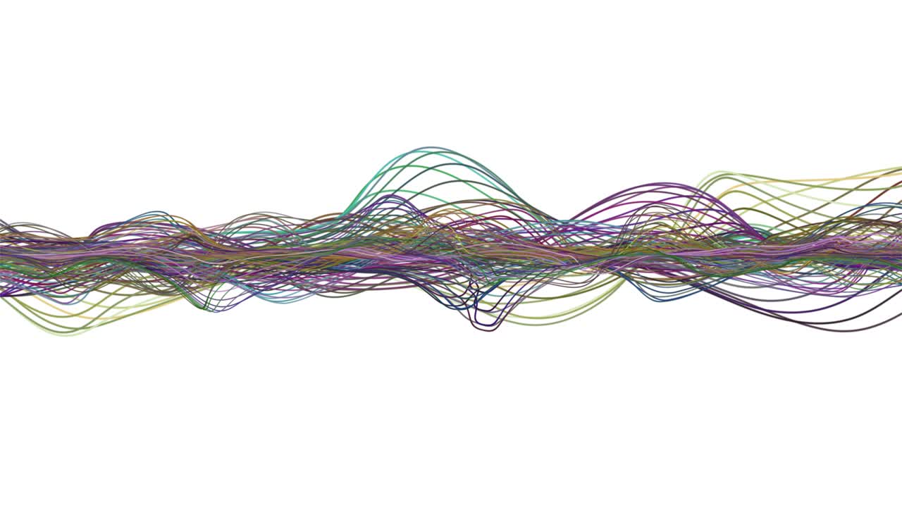фантастическая анимация с объектом частичной волны в замедленном движении и пространством для текста, 4096x2304 петля 4k