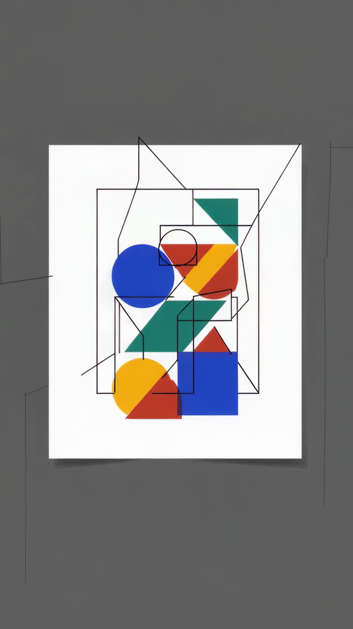 Abstract Geometric Composition with Colorful Shapes