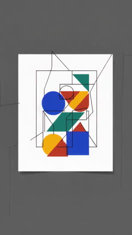 abstract geometric composition with colorful shapes