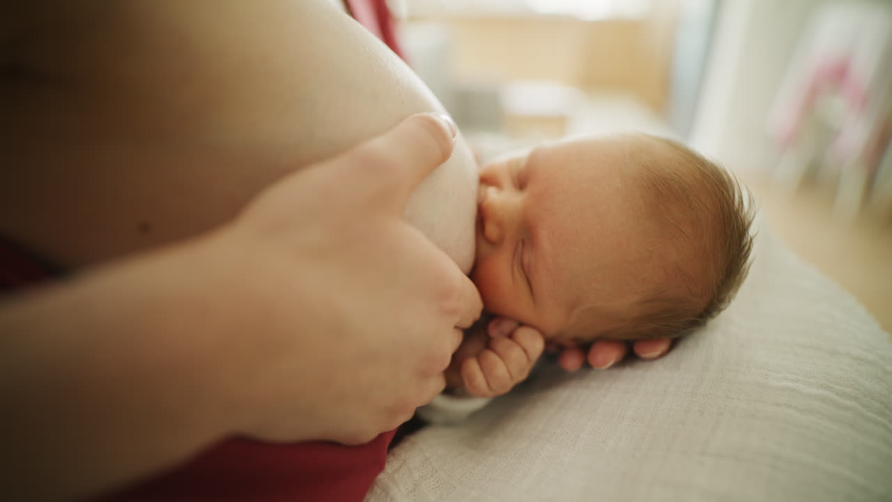 Mother Breastfeeding Newborn Baby