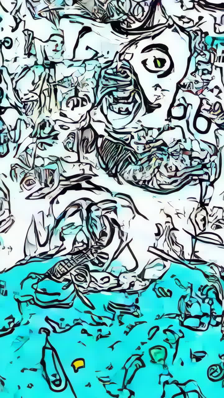 Cartoon Characters Playing Music in a Starry, Festive Setting