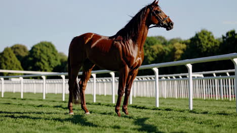 horse at the racing track
