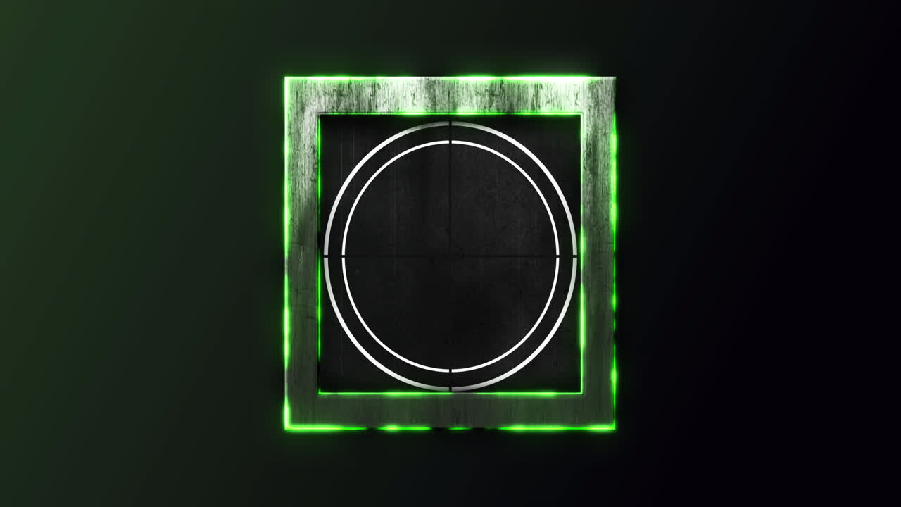 animación de la interfaz digital de cuenta atrás del círculo de espera de carga en fondo negro