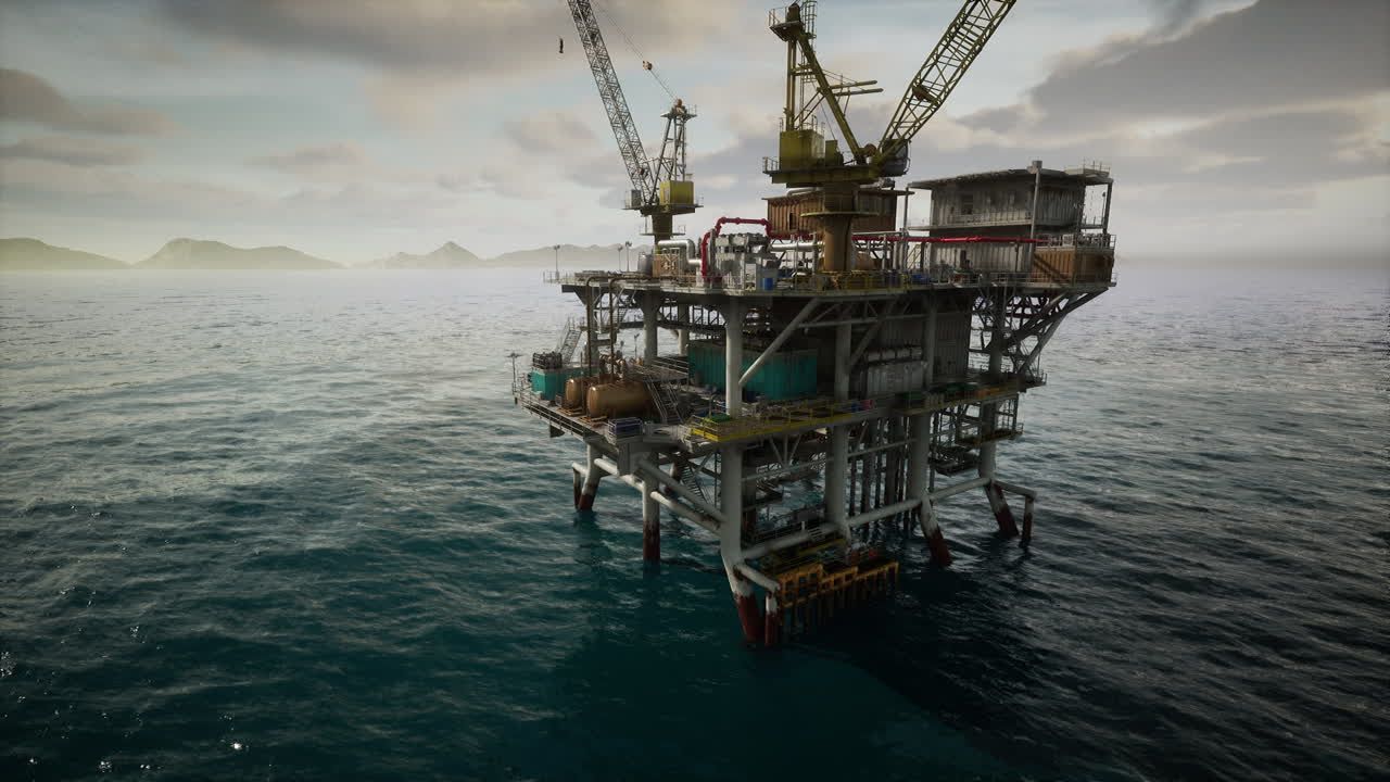 Olieboreplatform i havet