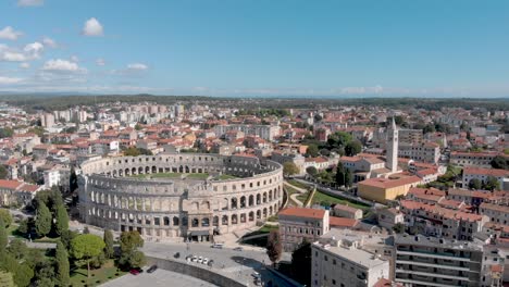 croatia tourism - ancient ruins of pula arena colosseum