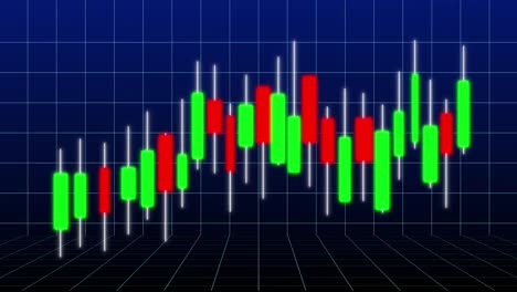 Animación-Del-Gráfico-Financiero-Sobre-Fondo-Azul-Marino