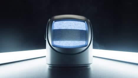 tv retro, televisión vintage en una configuración nostálgica, una tv retro muestra grano en la pantalla, dispositivo aterrador de la noche de halloween bueno para la llave de croma y la pantalla verde. imágenes de alta calidad 4k