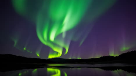 aurora borealis over a lake