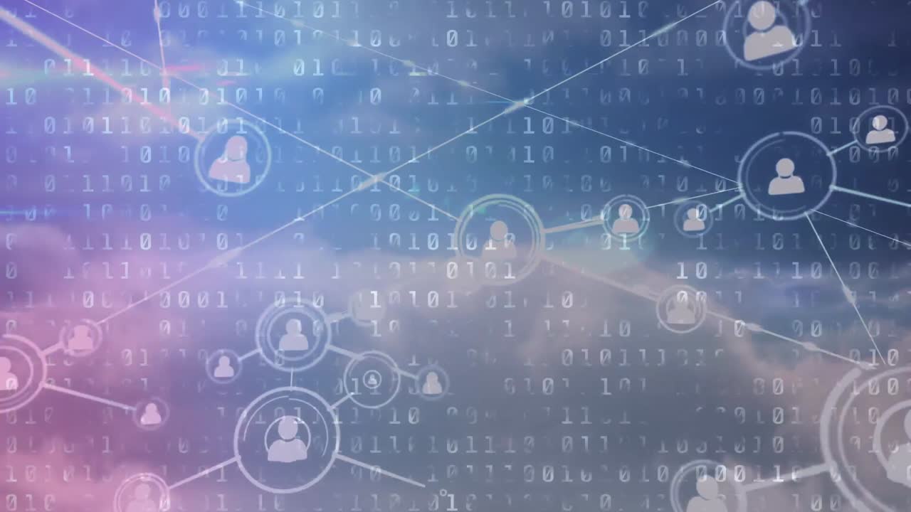 animación del procesamiento de datos a través de nubes