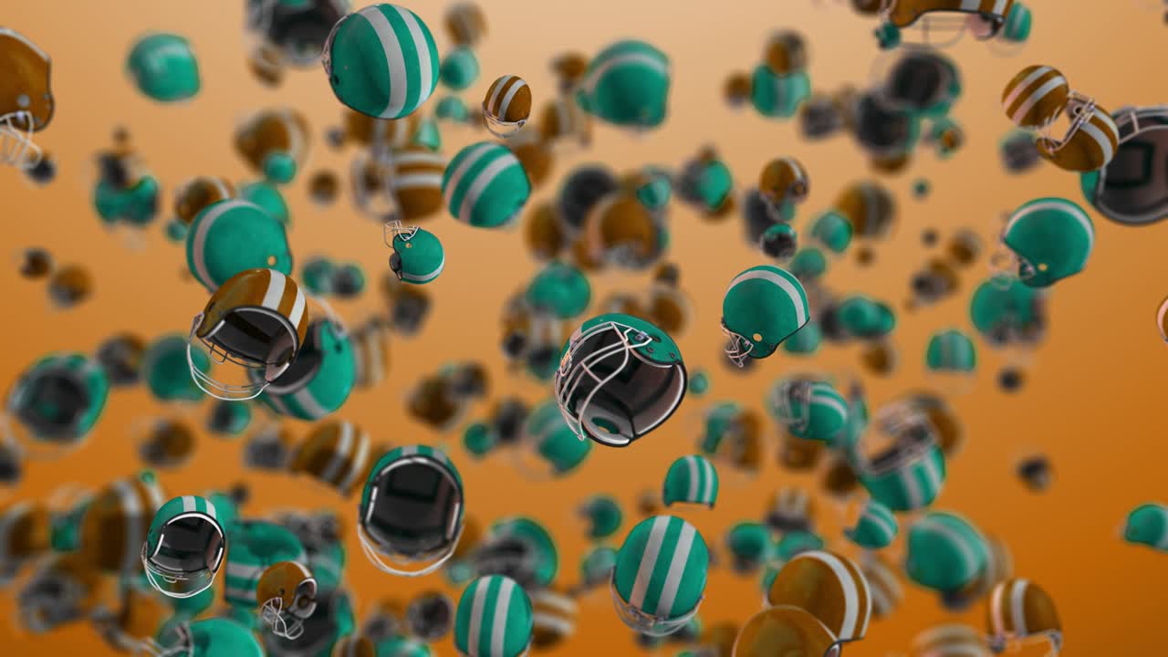 fondo deportivo múltiple casco de fútbol naranja