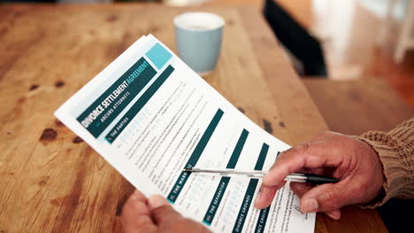reviewing divorce settlement agreement