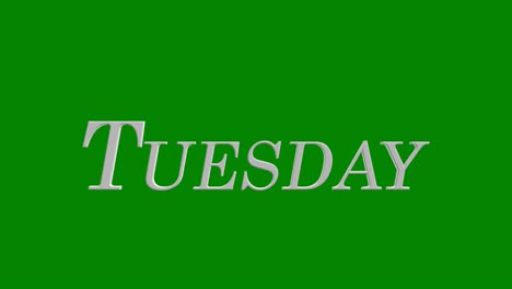 rotating volumetric inscriptions of days of the week