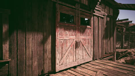 old wooden barn doors in a sunny rural setting