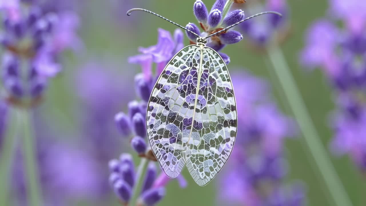 Intricate Insect on Lavender Flower