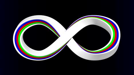 el signo del infinito se da la vuelta. renderizado en 3d.
