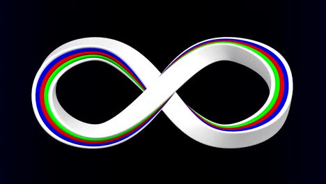 infinity sign turn around. 3d rendering.