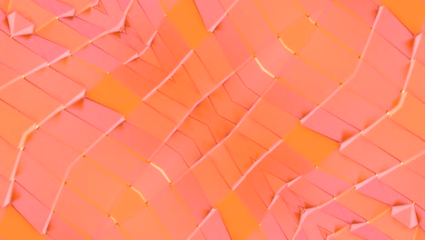 abstract simple 3d background in orange gradient color, low poly style as modern geometric background or mathematical environment with kaleidoscopic effect. 4k uhd or fullhd seamless loop.v3