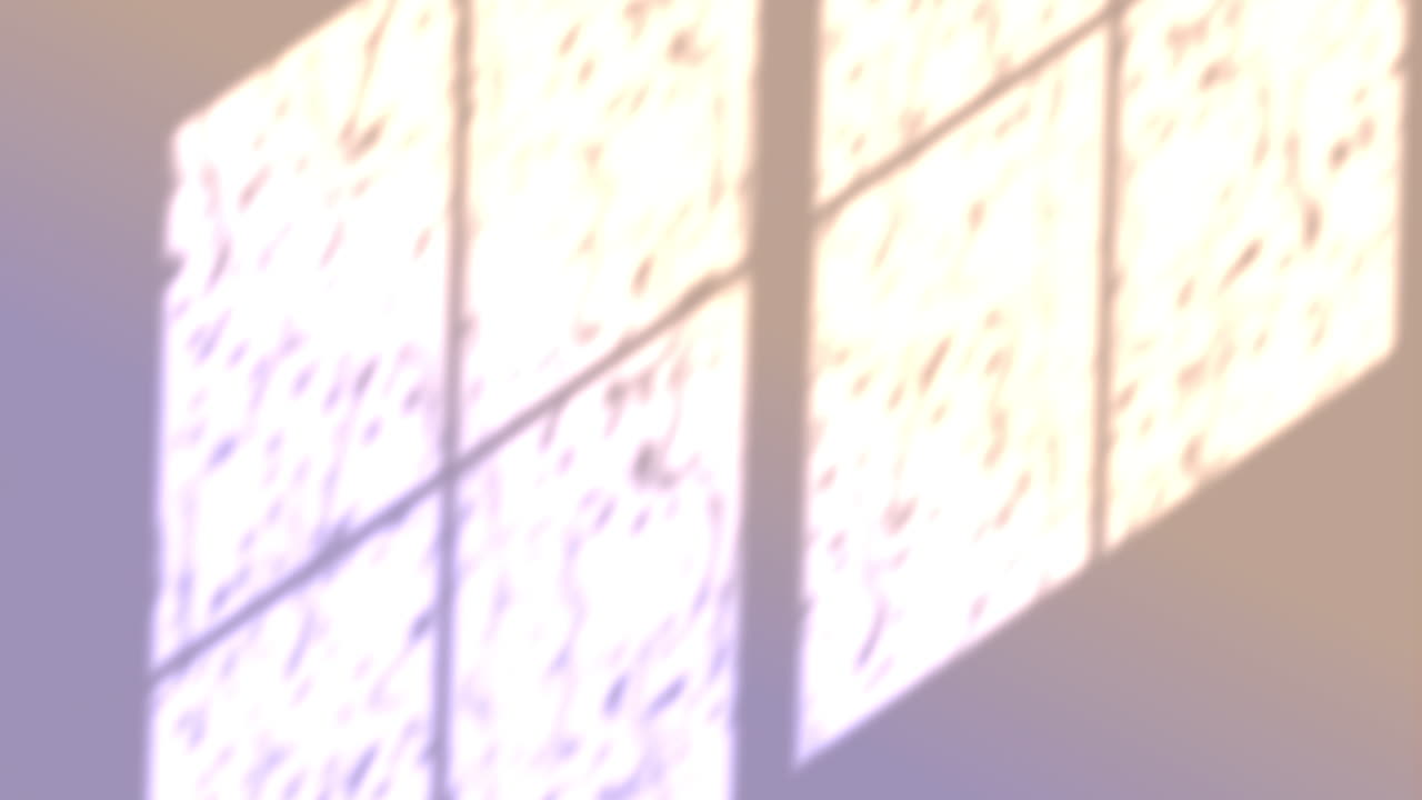 노란색 배경에 떨어지는 창문 그림자와 비의 애니메이션