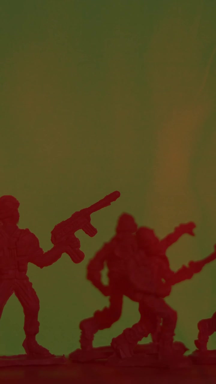 Animation of flag of china over silhouettes of soldiers