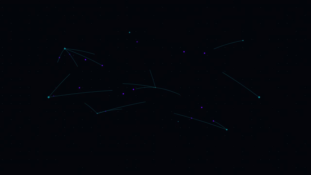 Nodi di rete digitali astratti in connessione nello spazio oscuro