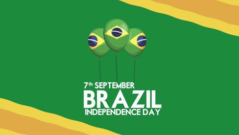 brazil independence day lettering with balloons helium