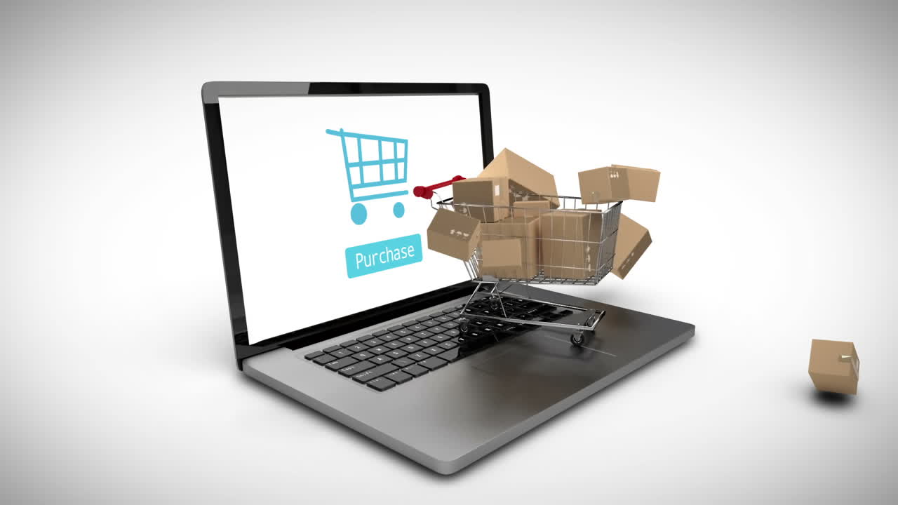 cajas que caen en el carrito