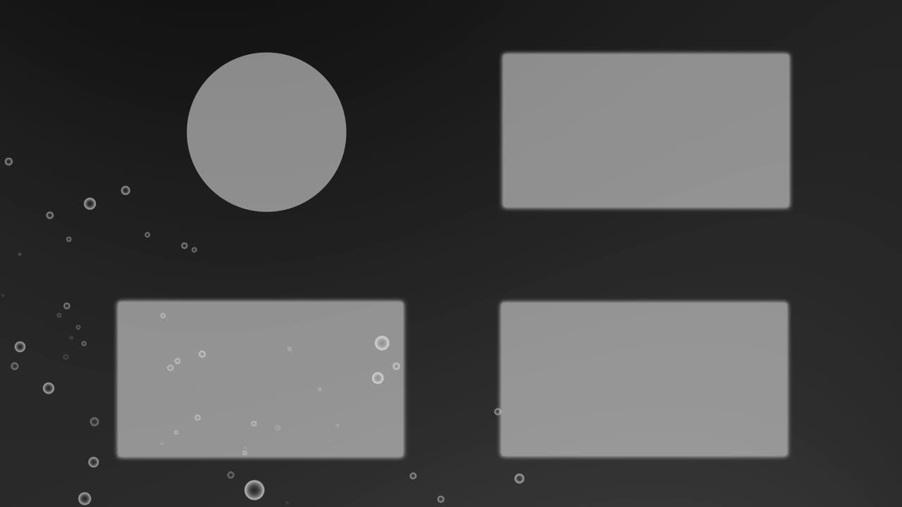 gráficos de movimiento de las burbujas de gradación de partículas de la tarjeta de extremo