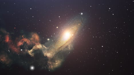 la galaxia que está detrás de las nubes nebulosas flotantes en el universo