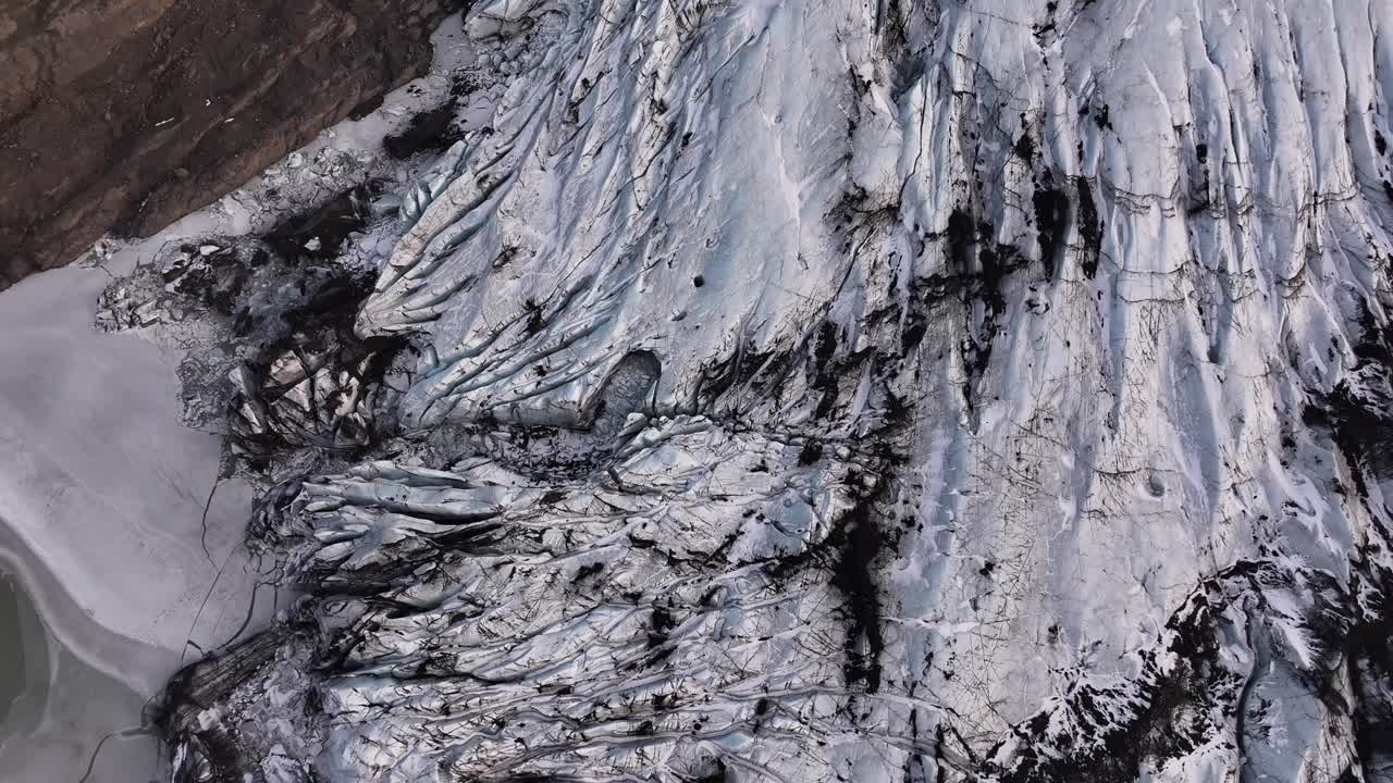 detailed glacier surface aerial Sólheimajökull Mýrdalsjökull Gletscher Iceland