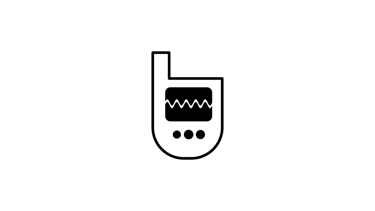 Animação de ícone de rádio walkie-talkie portátil único isolado em fundo branco