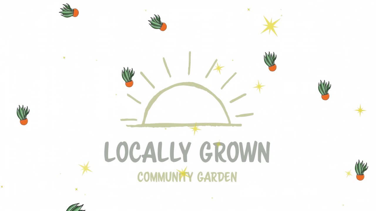 Animation of locally grown text over plant icons