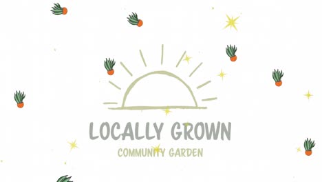animation of locally grown text over plant icons