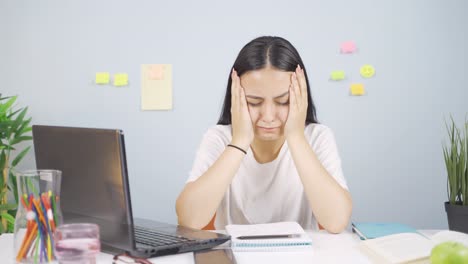 crying female student unhappy.