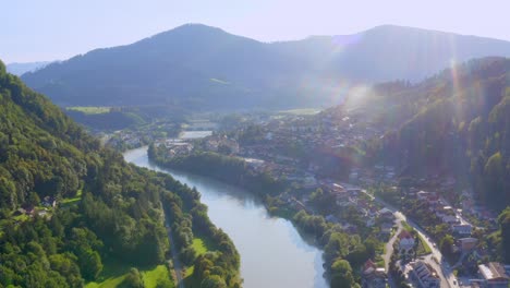 dravograd town and drava river, carinthia , slovenia