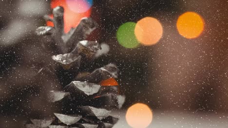 animation of snow falling over christmas cone