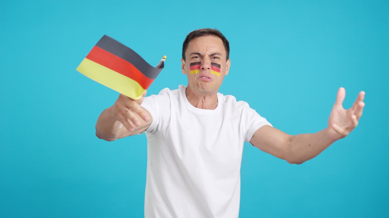 German supporter angry with the decision of the referee