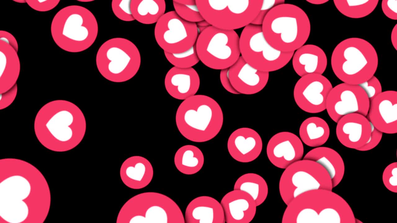 Falling Heart Like Animation, Rendering, Background, with Alpha Channel, Loop, 60fps