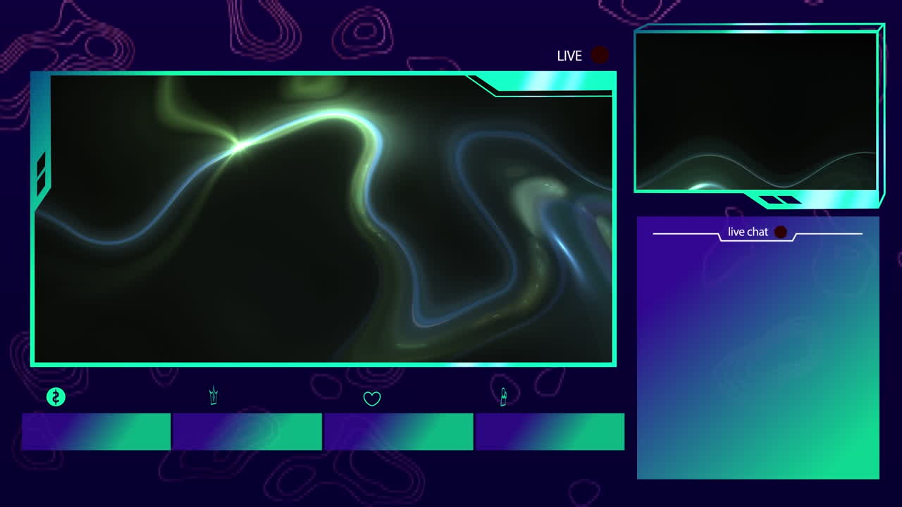 animación digital de senderos de humo con iconos y estadísticas en un fondo azul.