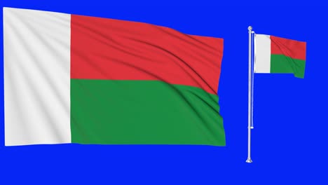 Pantalla-Verde-Ondeando-Bandera-O-Asta-De-Bandera-De-Madagascar