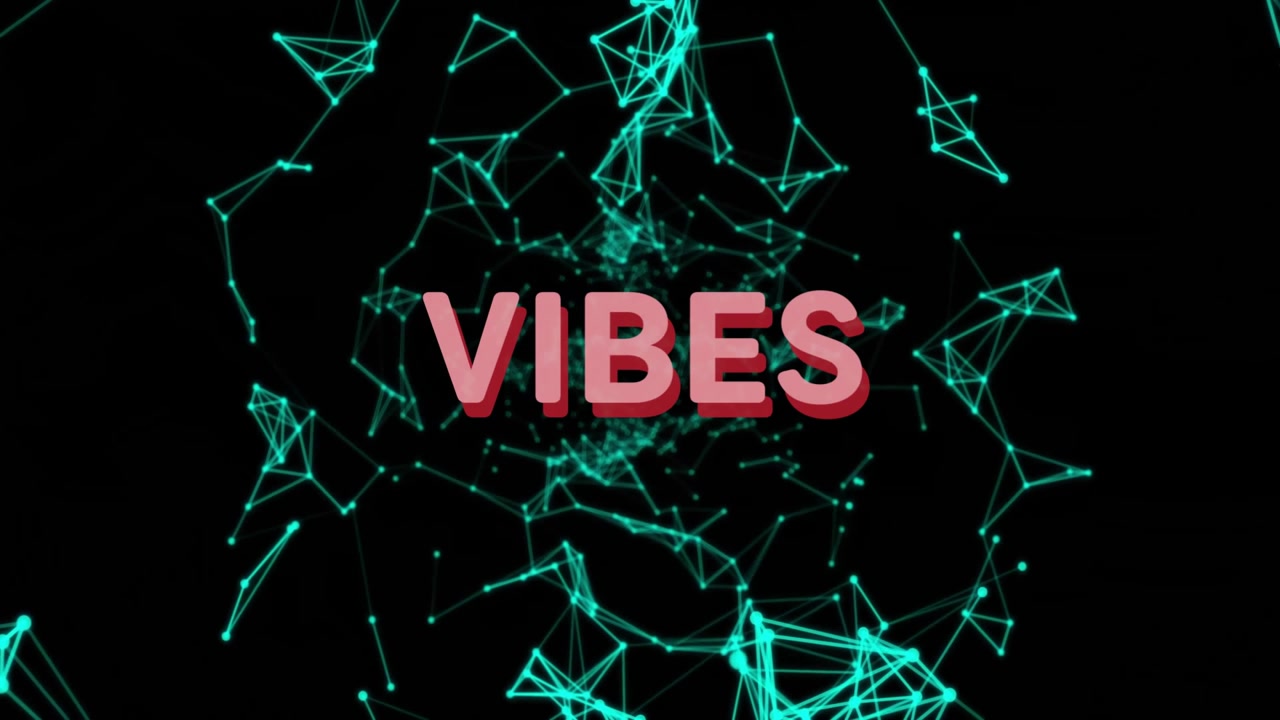 Dynamic "VIBES" Text Animation with Futuristic Plexus Network