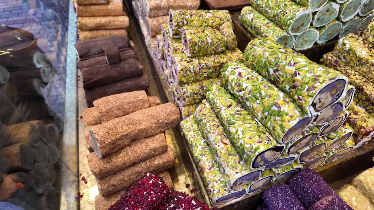 Turkish Delight Display at a Market