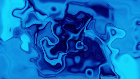 silky blue color liquid ink flowing animation. glossy blue color liquid flow.