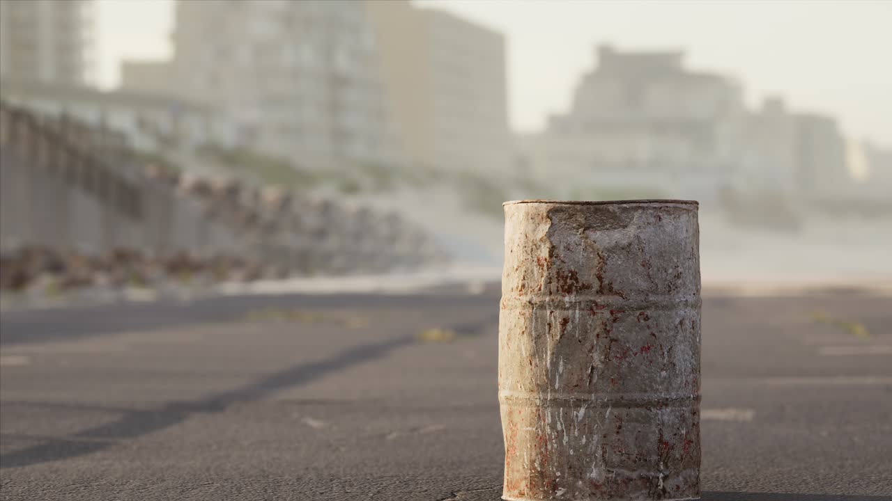 ⁇ 은 거리에서  ⁇ 은 금속 배럴