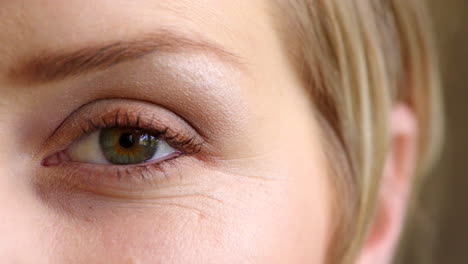 closeup of a woman testing her vision