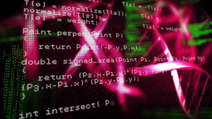Animazione di un filamento di DNA ed elaborazione di dati scientifici