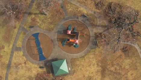 playground with fallen trees from storm damage