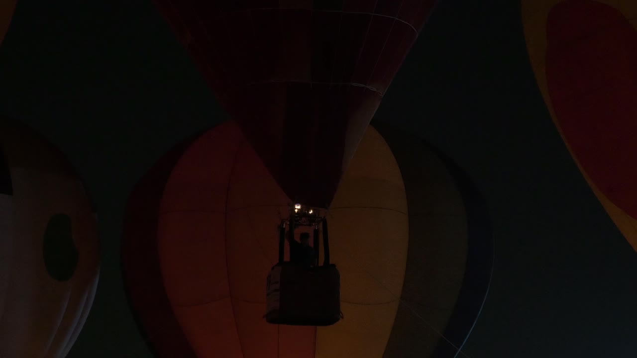 Group Of Hot Air Balloon Firing Flame