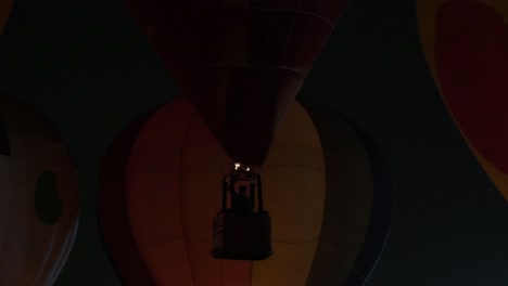 group of hot air balloon firing flame