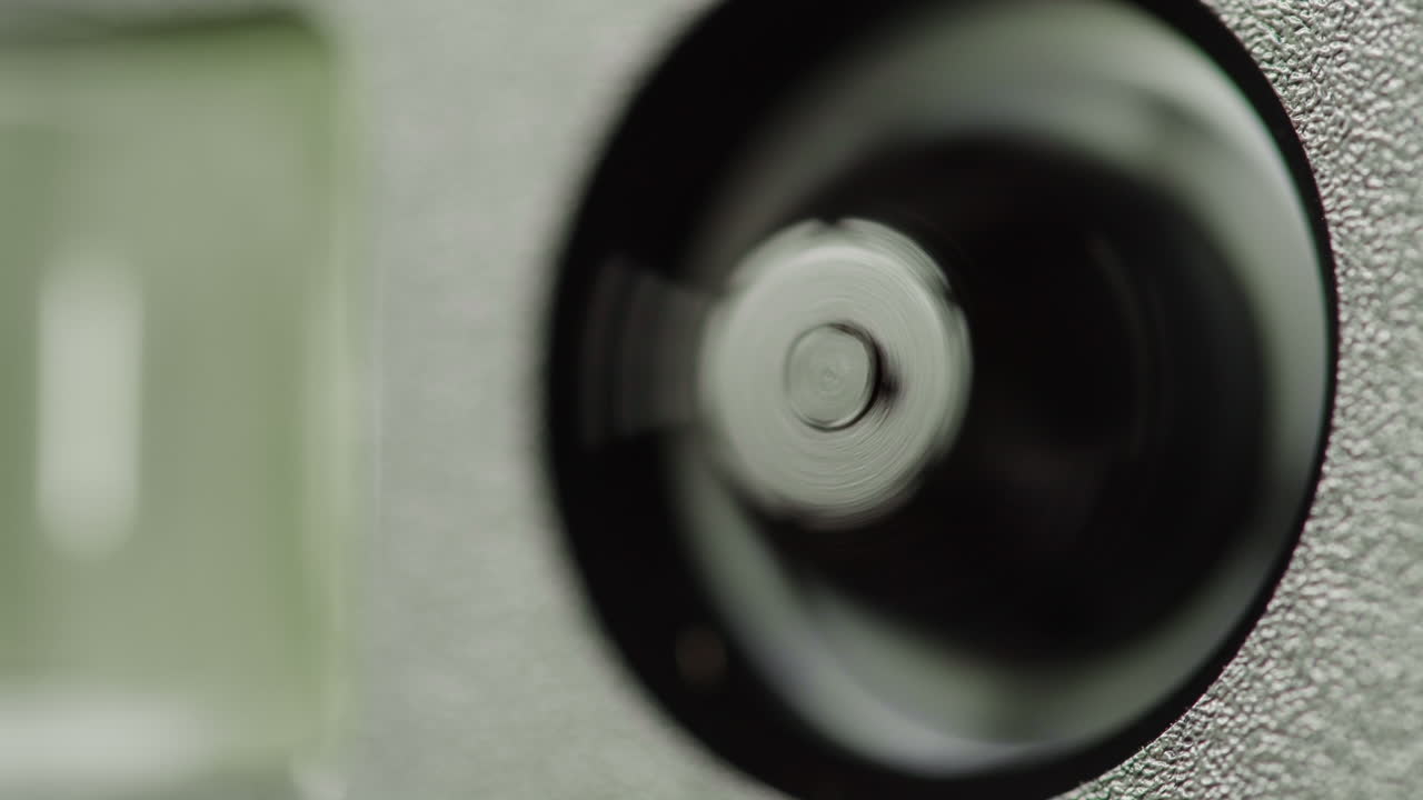 Close-up of an audio cassette mechanism